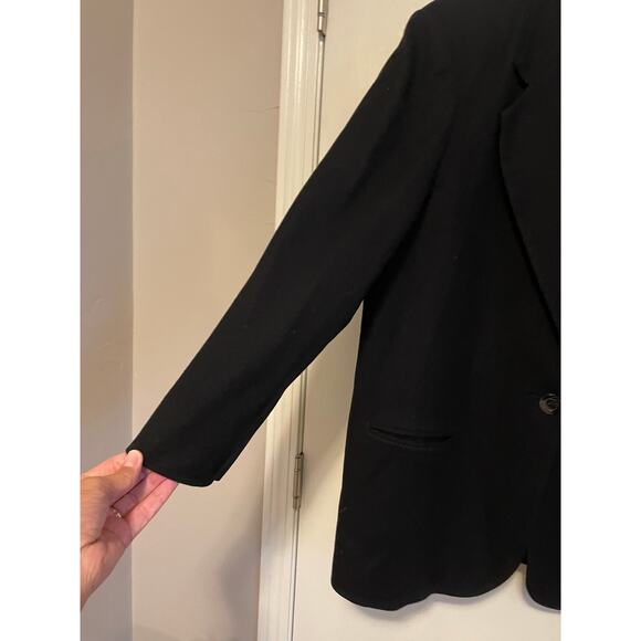 Sag Harbor black wool blazer collar button pockets lined shoulder pads  18 - Picture 3 of 8